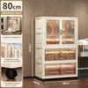 80cm-2layer+double door+Transparent Grey