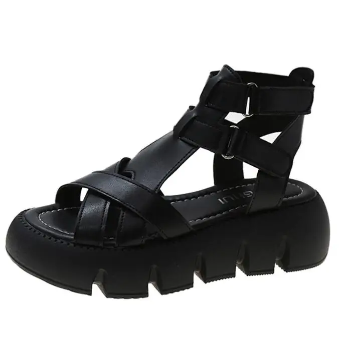 2022 Summer New Sandals Women's Fashion Retro Wild Roman Style Thick ...