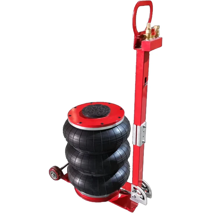 Cric Pneumatique Air Jack 3T 6600lbs Rouge Avec Poignée Réglable - Cric Voiture Et SUV Portable