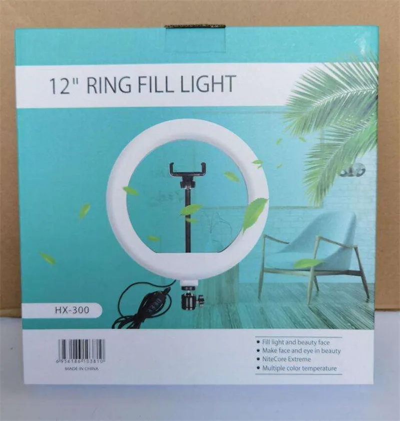 Anneau lumineux LED professionnel de 12 pouces, le plus vendu, pour diffusion en direct et maquillage Tiktok