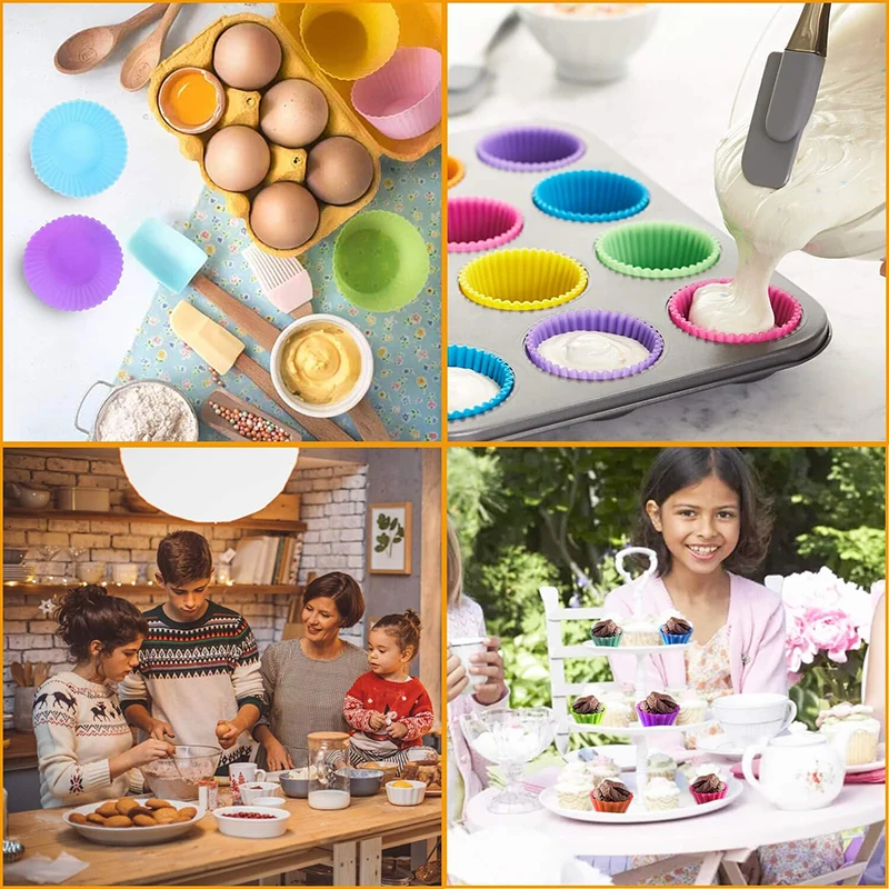 custom colorful different shape silicone cupcake liners baking mold reusable baking cup nonstick pastry muffin cups molds