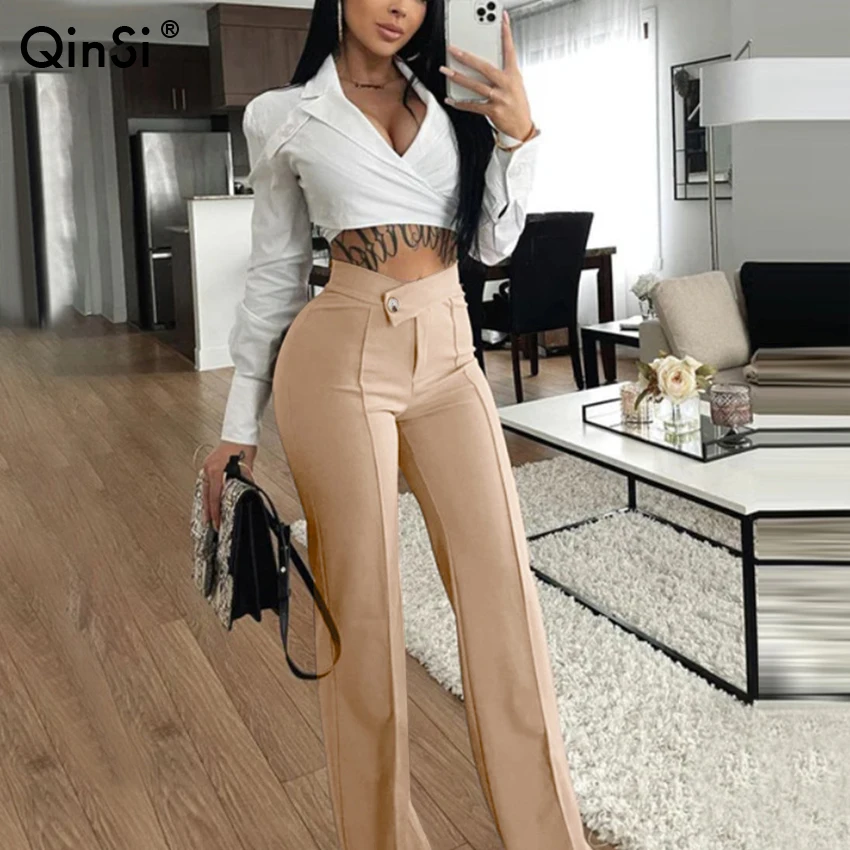 Wholesale QINSI Women's Clothing Casual Daily Fashion Trousers