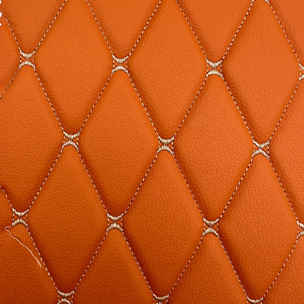 Factory Wholesale Pvc Faux Embroidery Leather Fabric Car Seating