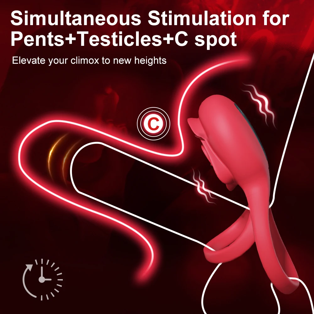 Penisring mit APP-Steuerung Silikon-Penisring mit Rosen-Klitoris-Stimulator  Vibrator Cafatop Mehrfache Vibrationen fr Mnner Paare