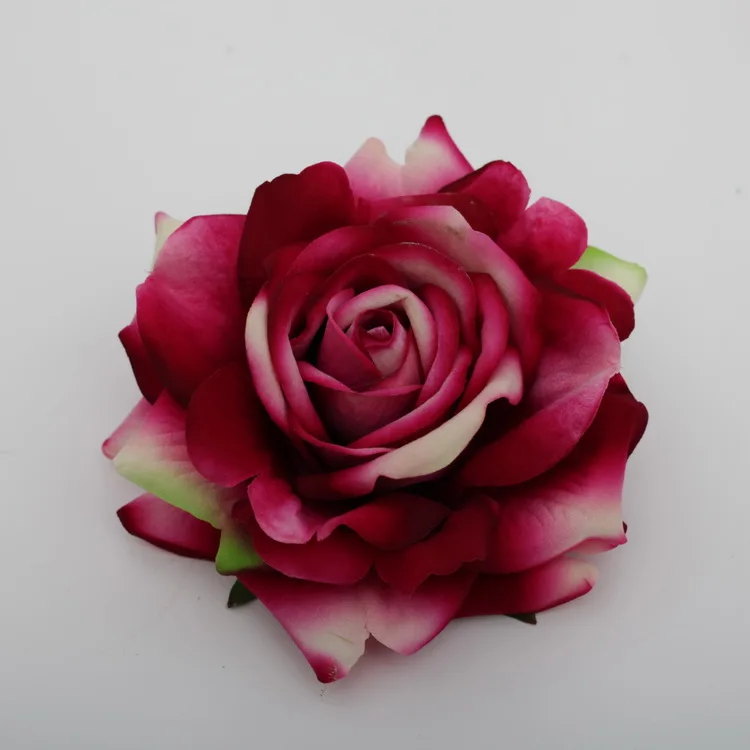 Trh281 High Quality Silk Flower Heads 15cm Big Flowers Velvet Rose Heads For Wedding Decoration