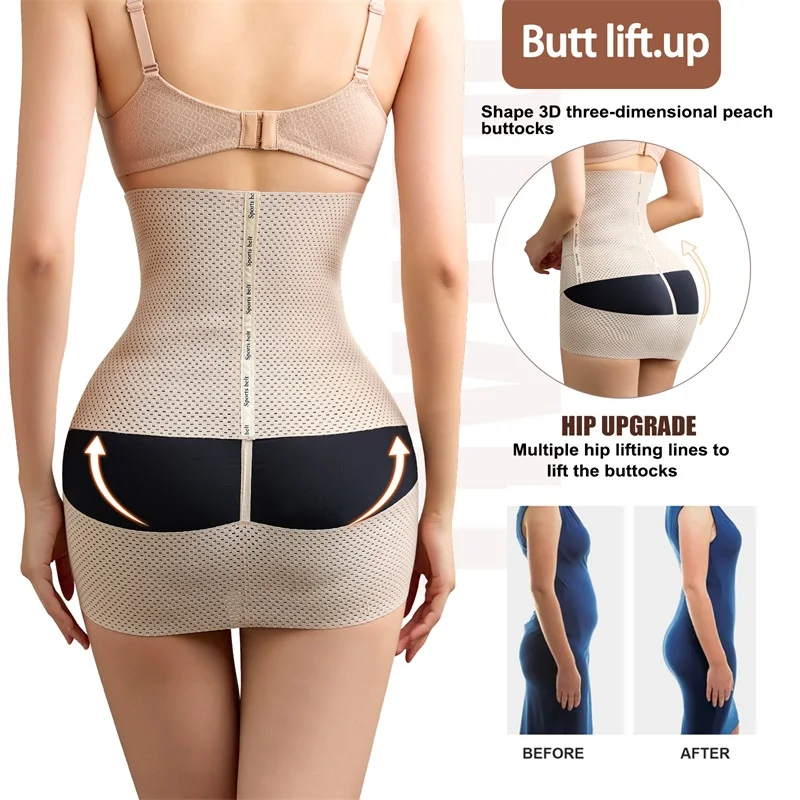 Wholesale Waist Trainer Shaper Women Full Body Plus Size Double Belt Trimmer Wrap Girdle Corset Tummy Control Shaperwear details