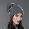 Dark Grey with grey pom