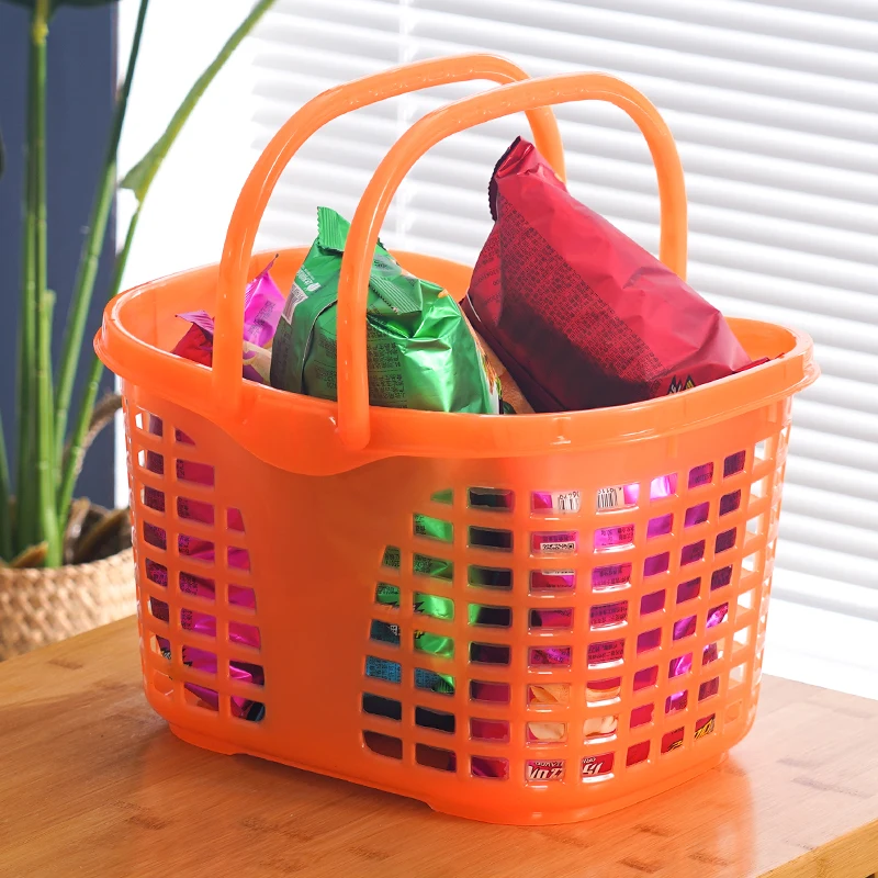 Charming Design Eco-Friendly Colorful PP Plastic Handle Basket Classic Style