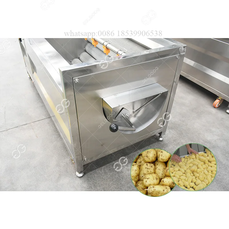 Stainless Steel Automatic Cassava Peeler and Washer Pictures Small Brush Potato Cleaning Cassava Peeling Machine