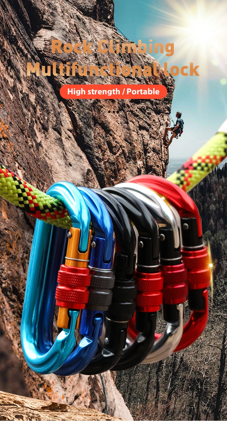 D Shaped Carabiners Swivel Custom Climbing Carabiner Hook For High ...