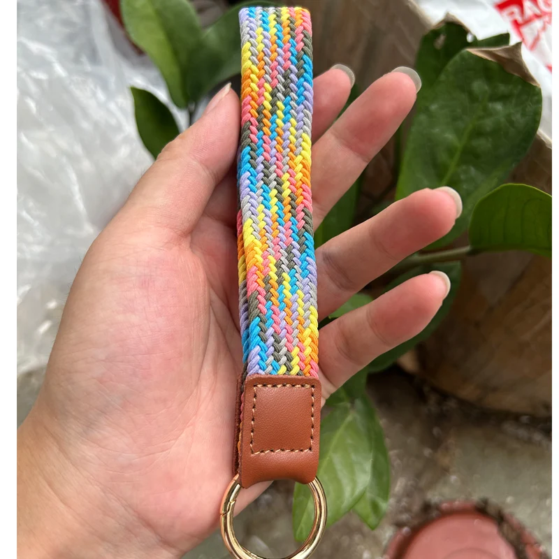 Custom LOGO Elastic Short Lanyars Wrist Lanyards Wristlet Keychains for ...