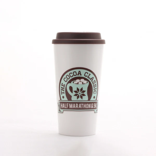 Экологичная многоразовая пластиковая кофейная чашка с принтом