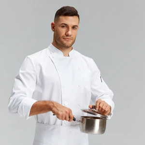 Customized 240gsm T/C 80/20 Modern Japanese Style Chef Top Jacket with Logo Restaurant & Bar Uniforms 80/20