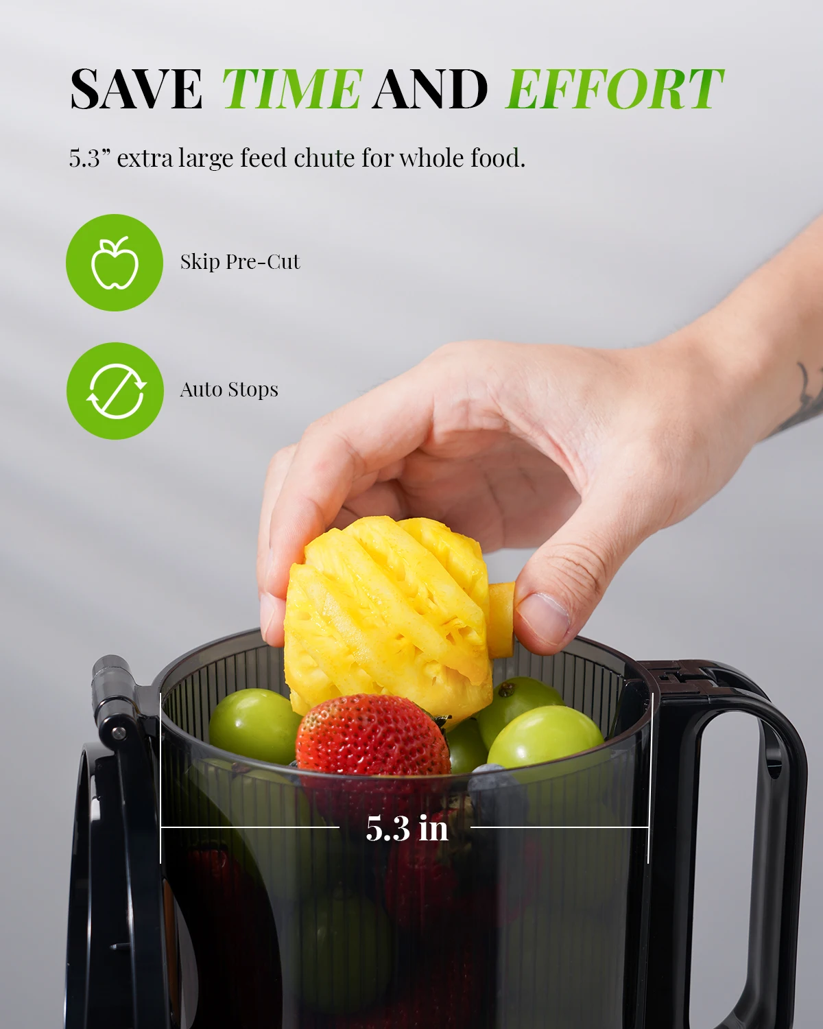 Masticating Slow Juicer High Yield Cold Press Juice Extractor Nutrient Juicer Machine Electric