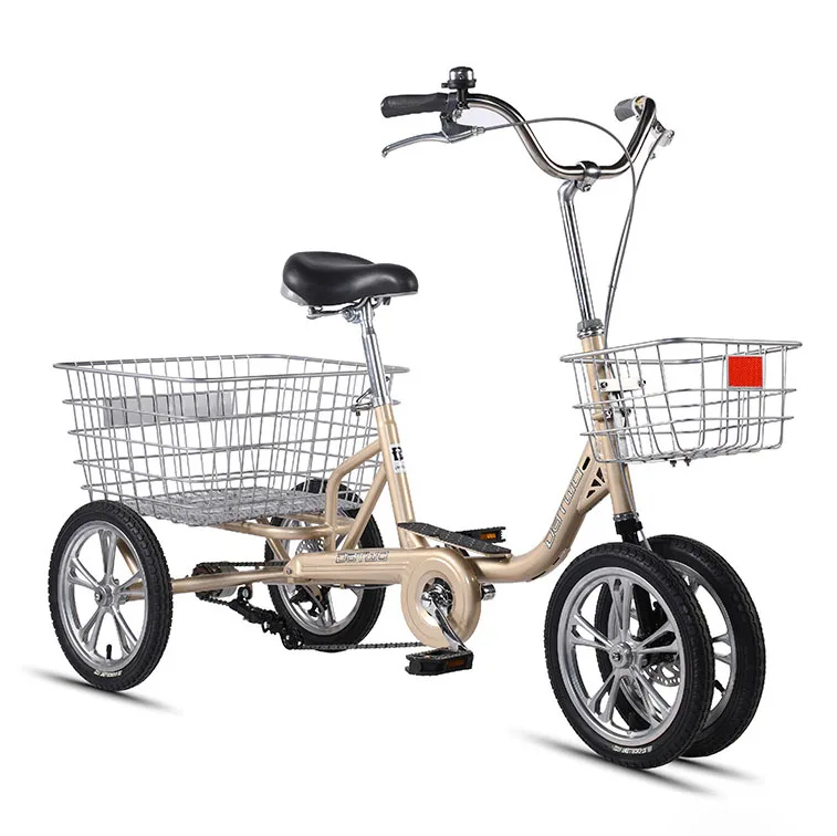 卸売 大人用 14インチ 三輪荷物自転車 ハードフレーム 120kg耐荷重