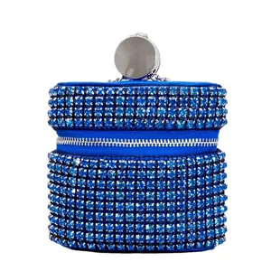 Custom Luxury Rhinestone Ladies Small Purse and Handbags Party Diamond Chain Mini Evening Shoulder Crossbody Bags for Women