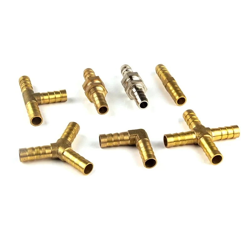 Brass Barb Pipe Fitting 2 3 4 Way Connector for 4mm 5mm 6mm 8mm 10mm 12mm 16mm 19mm Hose Copper Pagoda Water Pipe Fittings