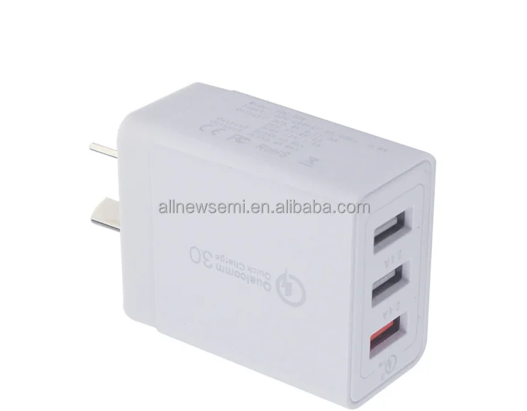 Australian standard charger qc3.0 three port 3usb fast charging qc3.0 + 2.4a charging head dual port Australian standard charge