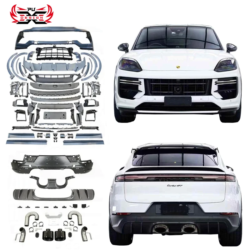 For 2024 Porsche Cayenne Coupe E3 9Y0.2 Upgrade 9YA Turbo GT Front Bumper Wheelbrow Dry Carbon Rear Diffuser Roof Spoiler