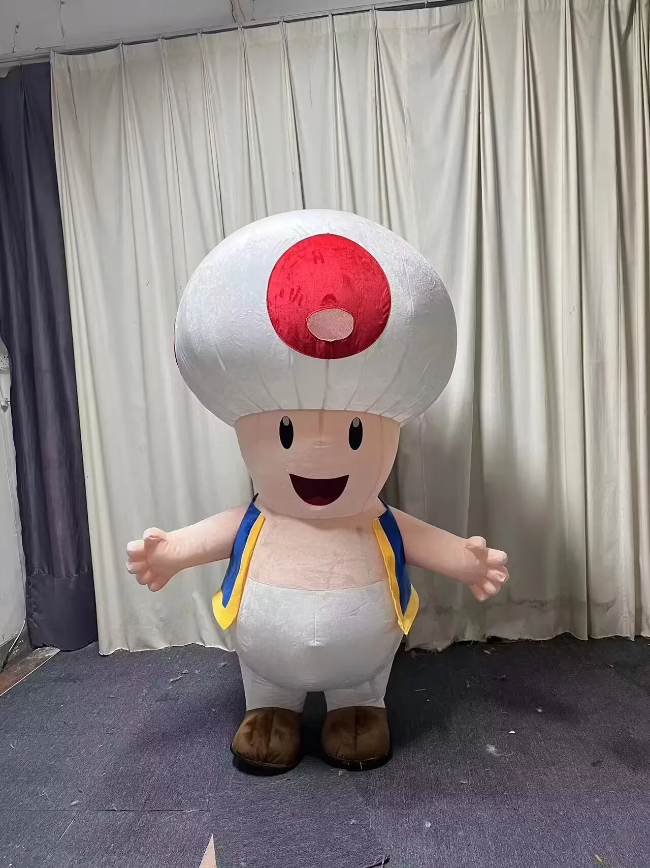 Custom Christmas Stuffed Walking Inflatable Mascot Costume Mushroom Toad Costume for Adult