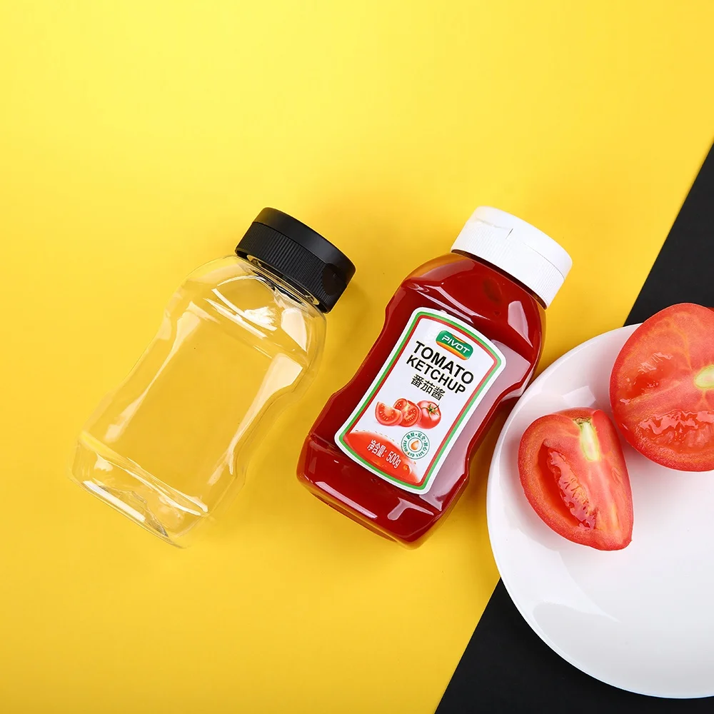 BBQ 7OZ 10oz 308mlトマト人気ケチャップ絞りペットボトル醤油用