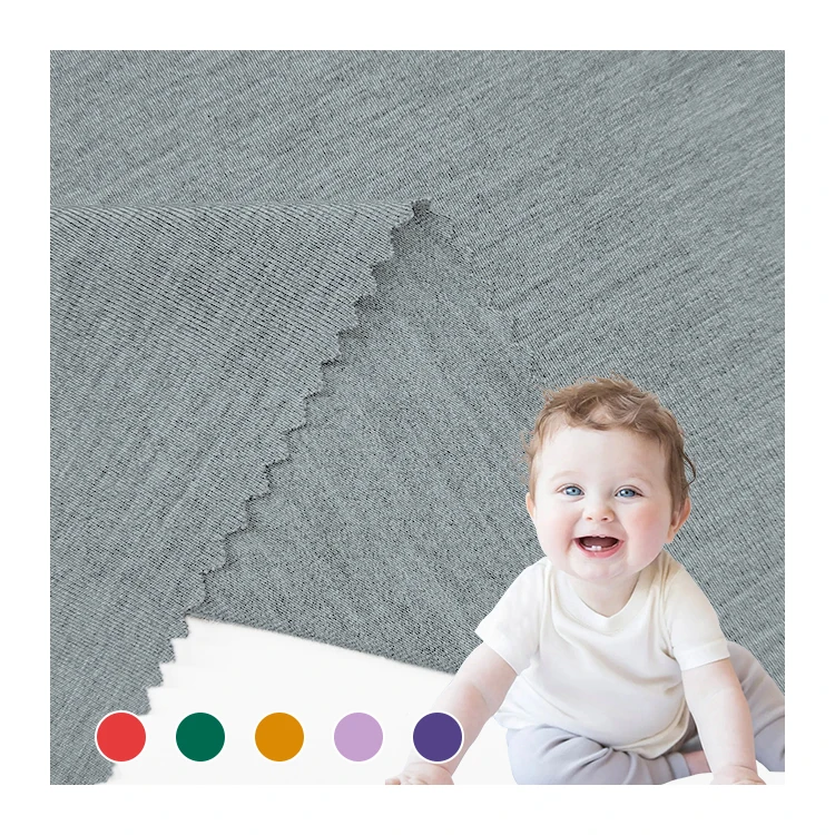 High Stretch Solid Bamboo Fabric by Roll, Knit Stretch Bamboo Single Jersey Fabric for T-shirt/