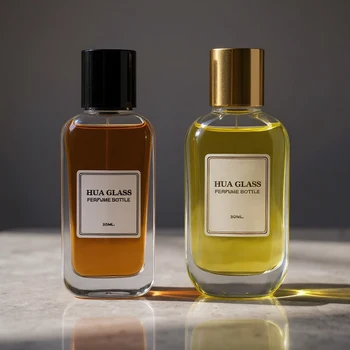 Luxury 30ml 50ml 100ml Square Glass Empty Perfume Bottle With Unique Magnetic Cap Rectangle Perfume Bottle Customized Box