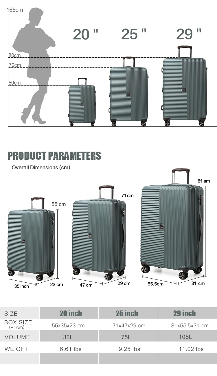 Wholesale Factory Travel Luggage Set Box Trolley Suitcase Pc Large ...