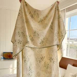 Bedsure 100% Cotton  Large Throw Blanket  2-Layer Breathable  Soft Summer Gauze Vintage Floral Sleeping Wraps for Adults