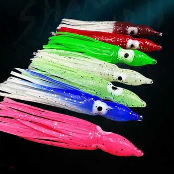CHEERY NEW 4cm-24cm Luminous Fishing Squid Skirts Octopus Assist Artificial Soft Plastic Octopus Trolling Lure Fishing Lures – Soft Lure – view 4