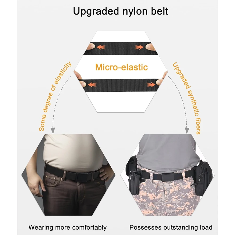 Breathable Wear-resistant Lightweight Nylon Web Work Belt with Quick Release Buckle High-quality Tactical Belt