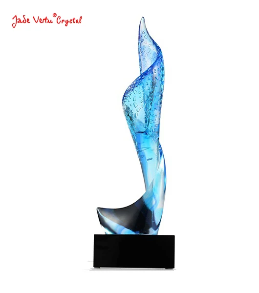 Jadevertu Creative Design Pate De Verre Crystal Trophy Excellent Employee Annual Ceremony Awardscrystal Trophy Custom