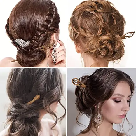 Деревянная палочка для волос, 7 дюймов