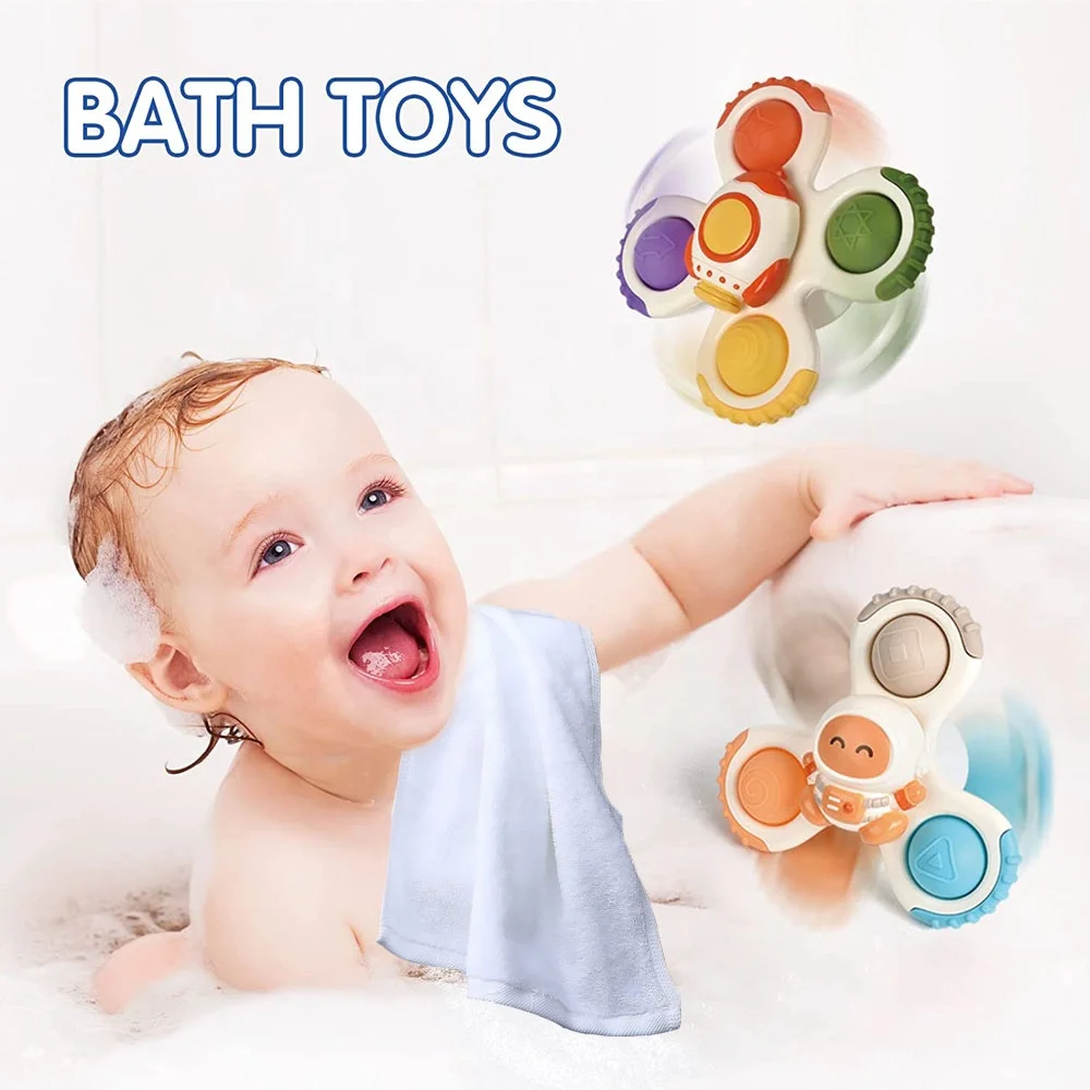 PCS bébé bain Spinner jouet avec ventouse rotative toupie jouet