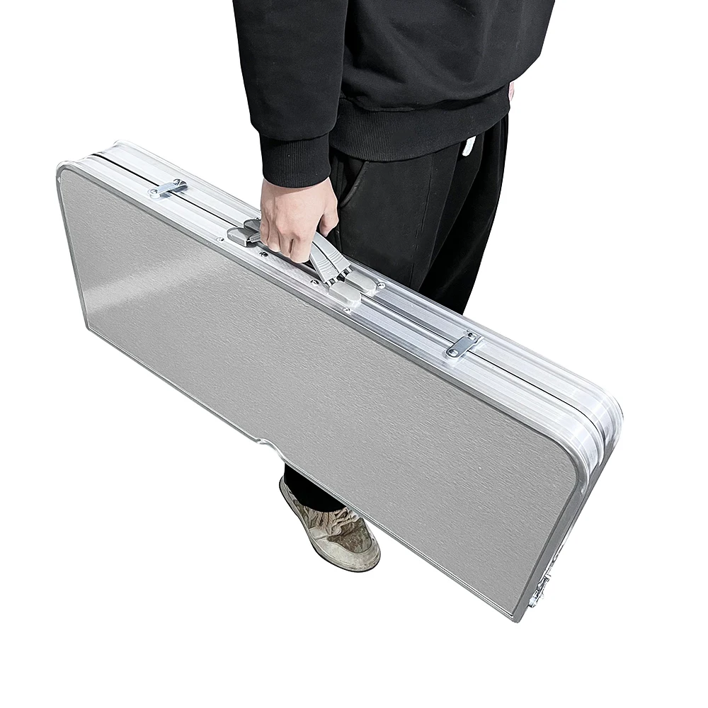 Aluminum Folding Table With 4 Seats Portable Camping Table Outdoor Suitcase Table for BBQ Picnic Hiking