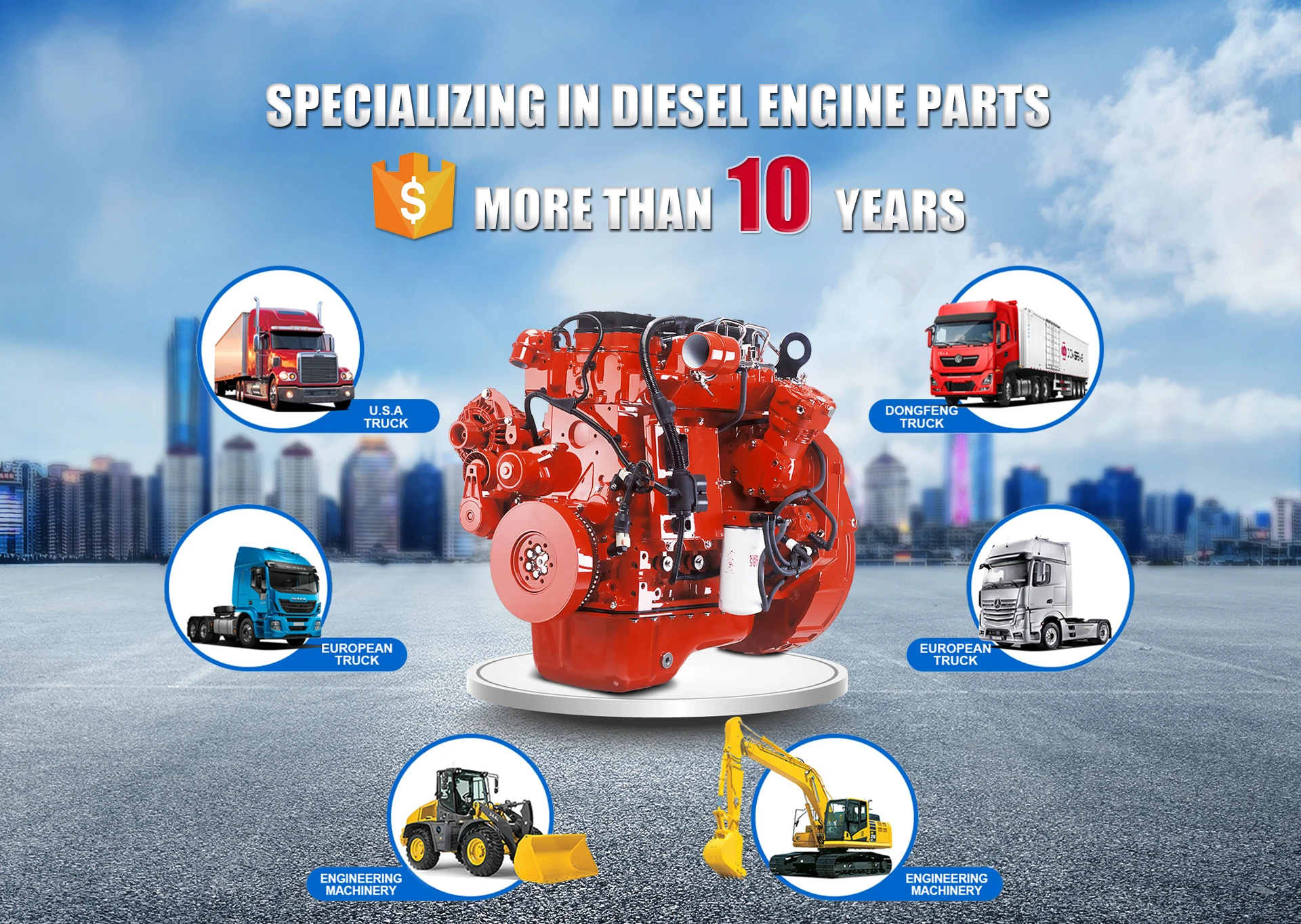 Original R300-9 6d22 Engine Part 25100-83c01 R300lc-7 R360lc-3h R370lc ...