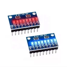 3.3V 5V 8-bit blue/red co anode/co cathode LED indicator module
