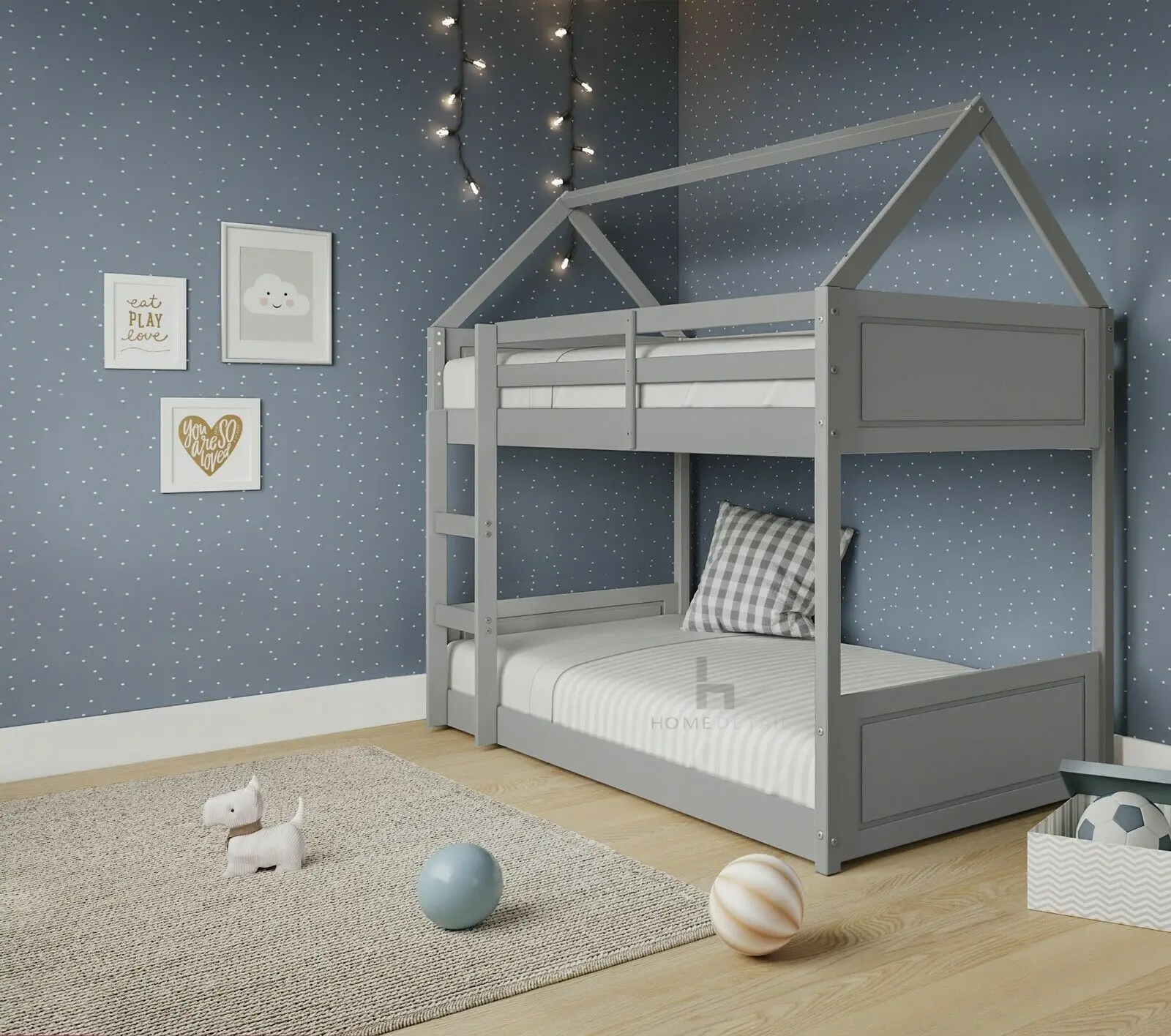 Single Bunk Bed Solid Wood Bunk Bed With Stairs Home Kids Bedroom ...