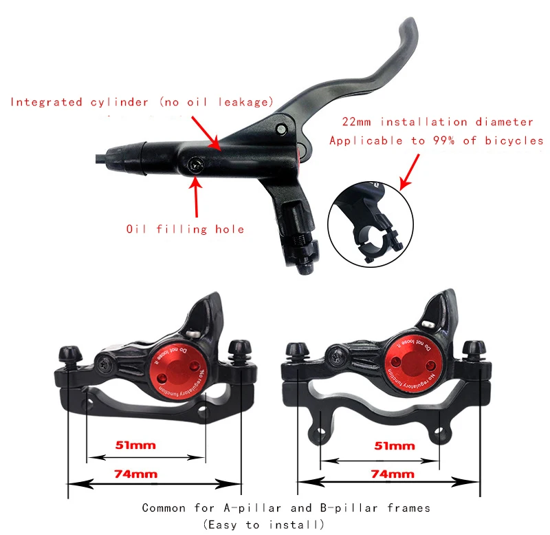 Fit For Ebike Hydraulic Disc Brake,Disc Brake Hydraulic Brakes For