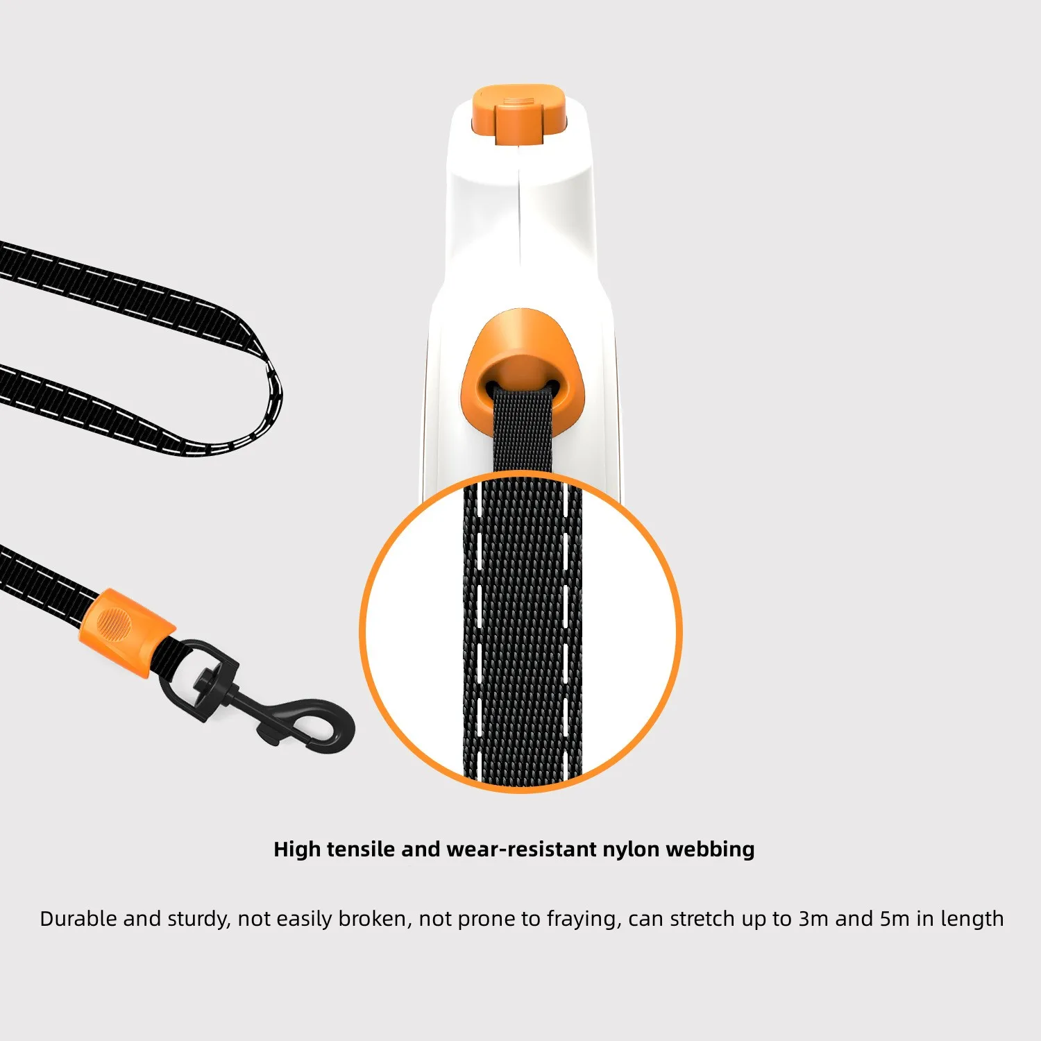 Kingtale Retractable Dog Leash for Dogs 360° Tangle-Free & Anti-Slip Handle | One-Handed Brake Pause Lock Large Breed Heavy