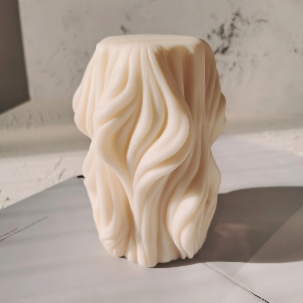 Beautiful 3D Unique Candles Molds Carved Wavy Candle Abstract Art Geometric  Irregular Silicone Candle Mould For Home Decoration