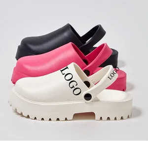 Custom Logo Thick Soled Walking Birkenstocks Mule Clogs Women's High Platform Garden Slipper Sandals