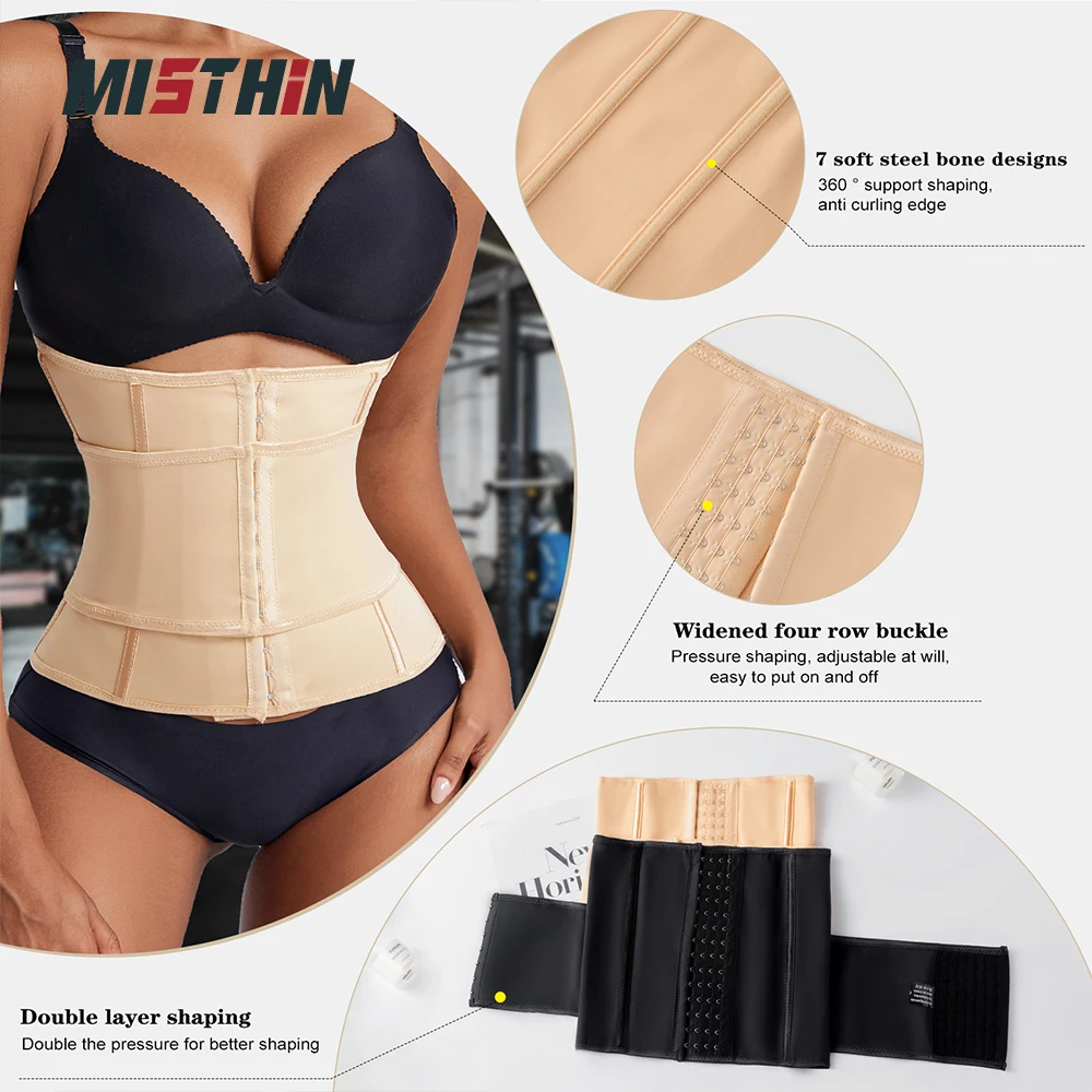 Custom Full Body Waist Cinchers Women Double Belt Trimmer Corset Enhance Waist Trainer Shaperwear Shaping Tummy Control Shaper