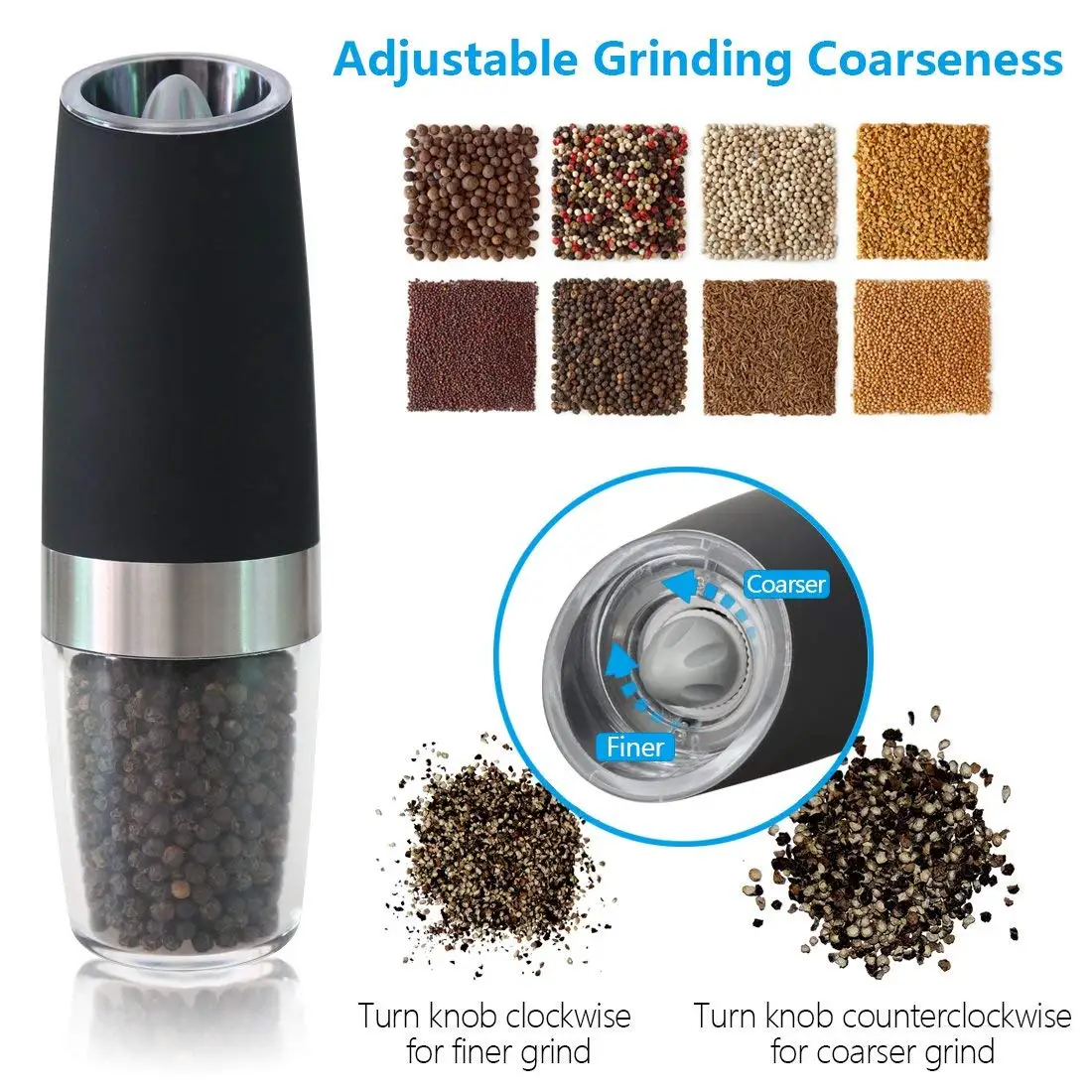 Wholesale Professional Electric ABS portable gravity salt pepper