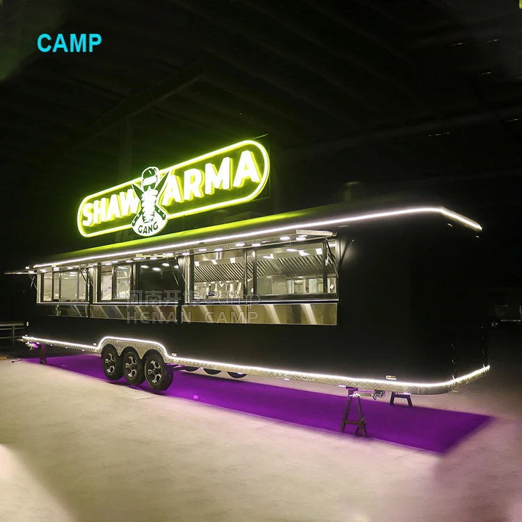 CAMP 40ft Food Truck Trailer with Full Kitchen Mobile Food Cart Container Restaurant Mobile bar Trailer Pizza Bbq Food Shop