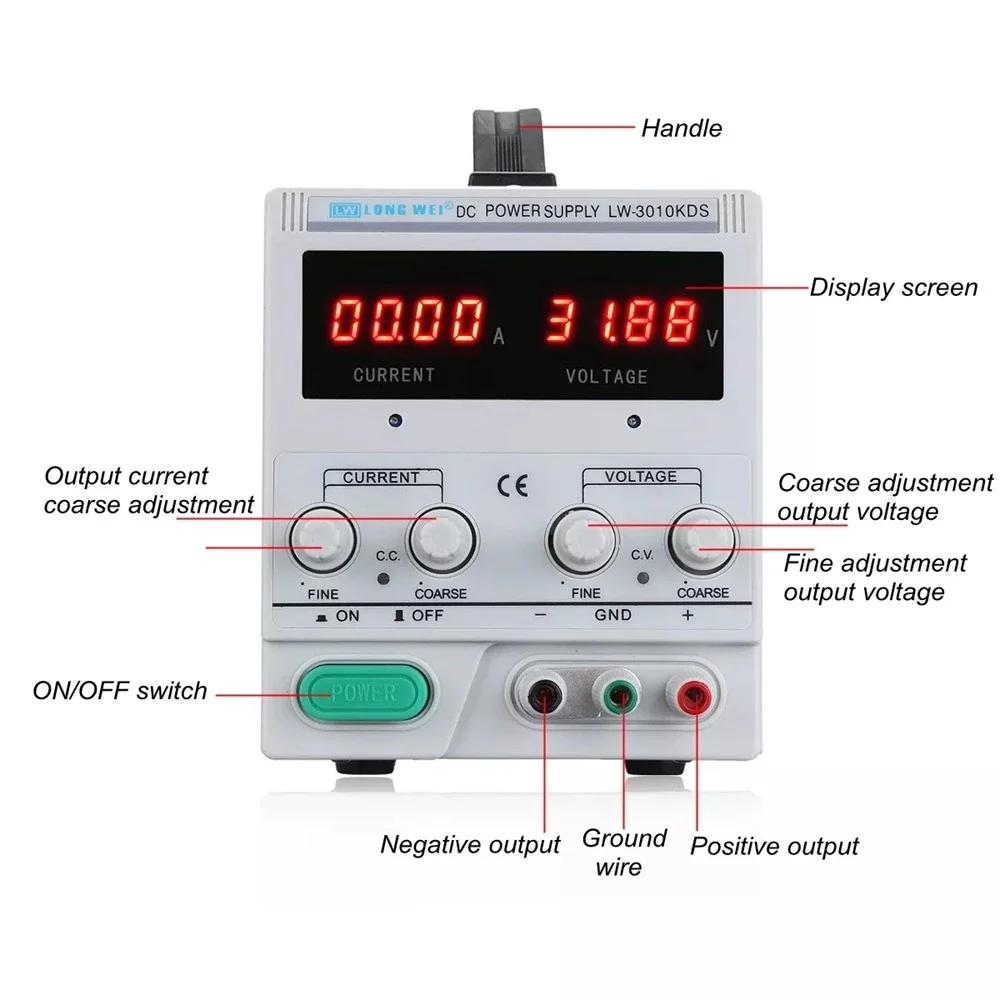 High Precision Led Digital Display Variable Switch Regulated Dc Power Supply Adjustable 30v 10a Laboratory Maintenance Dc Power