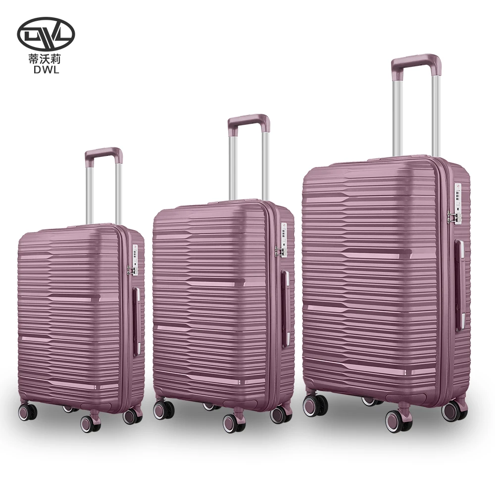 DWL Fashion 4-Piece Travel Aluminum Trolley TSA Lock Luggage Container Suitcase for Business Trip