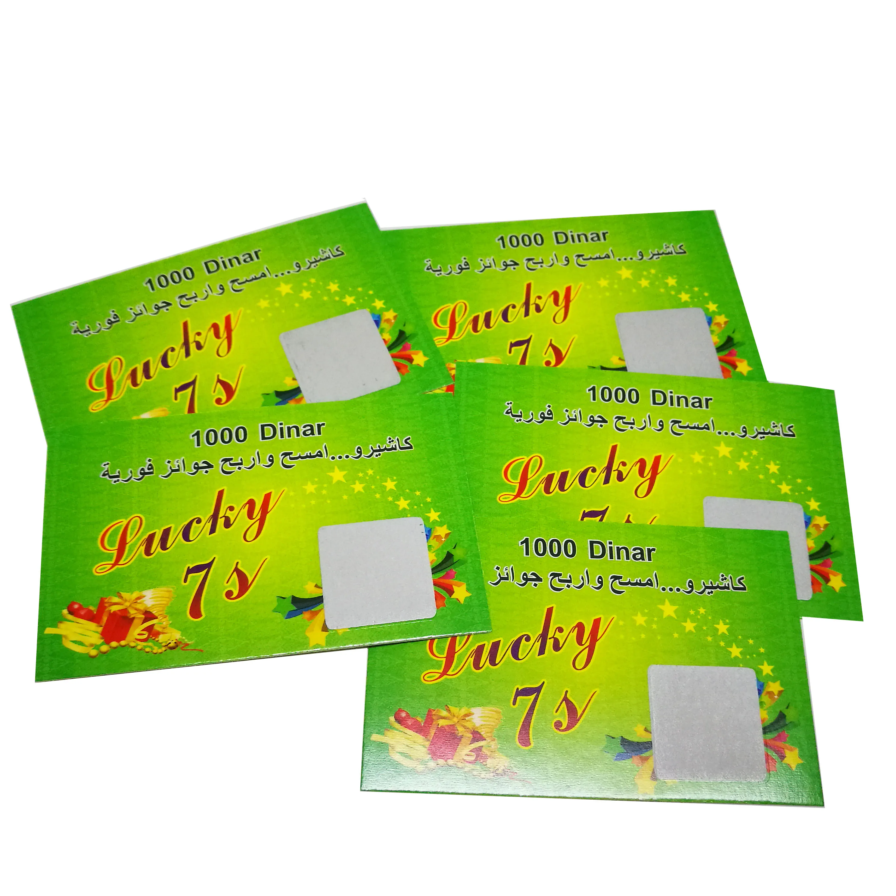 High-quality Watermark Embossed Sratch off Lucky Draw Win Card/voucher/paper/coupon for Promotion