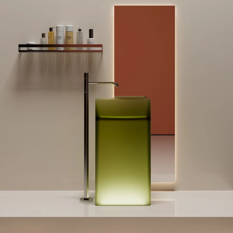 Transparent Color Basin Good Taste Ocean Color Transparent Wash Basin Freestanding Resin Clear ...