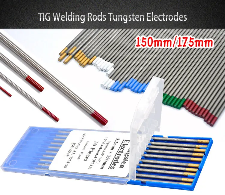 Tig 150/175mm Tungsten Electrodes Welding Rods Wt20 Wc20 Wl15 Wl20 Wp